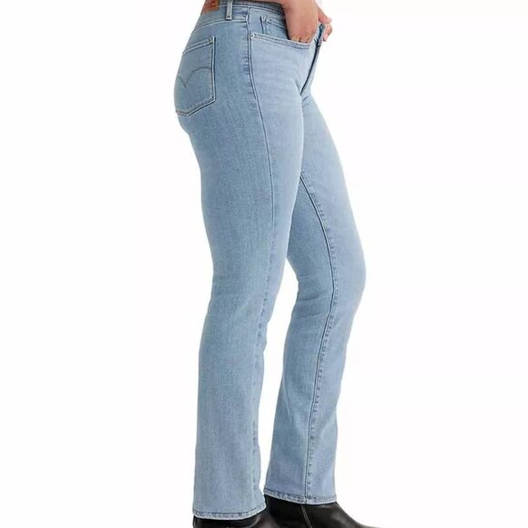 NEW Levi's 314 Shaping Straight Jeans Women's 28x32 Mid Rise Light Blue - Picture 3 of 7